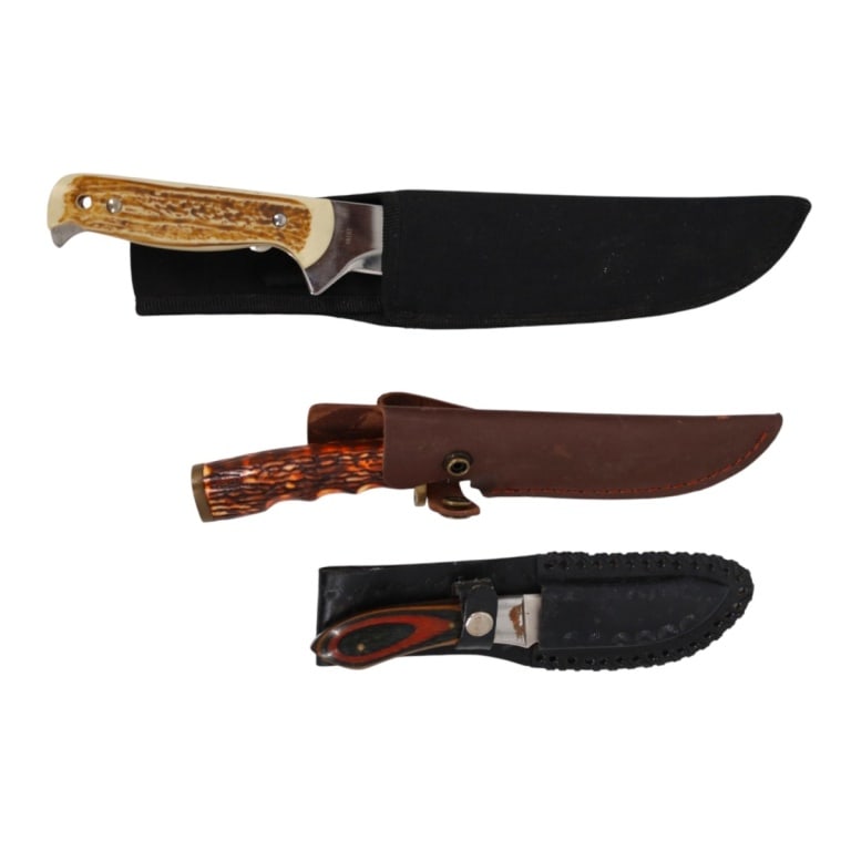 (3) Vintage Fixed Blade Knives (1 of 9)