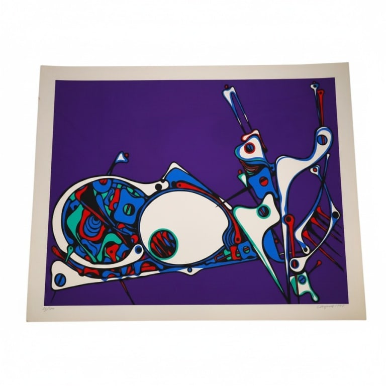 Jose Mijares Serigraph "Abstract on purple (1984)" (1 of 6)