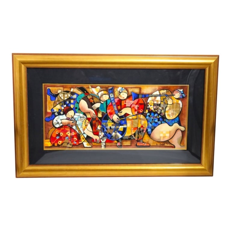 Dorit Levi Limited Edition Serigraph "Unity": Dorit Levi (Israel, b. 1952) Limited Edition Color Serigraph "Unity". Signed and numbered M27/50, COA affixed to verso. Gallery framed under plexiglass. Measures 12" x 26", frame 23-1/4" x 37-3/4".