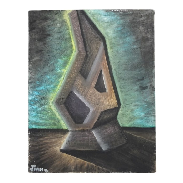 Vintage Original Oil on Canvas "Abstract": Vintage Original Oil on Canvas "Abstract". Signed and dated lower left JMH 96. Unframed measures 18" x 14". Condition: Good condition. Estimate 50 - 100 Domestic shipping Third Party