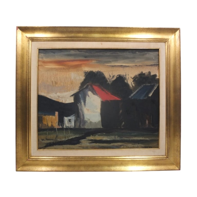 Casimiro Motta Oil on Canvas "Paysage Minuano": Casimiro Motta (Uruguay,1922–1991) Oil on Canvas "Paysage Minuano". Signed lower right Motta '78. Label affixed to verso: Galeria Rio de la Plata, Monteviedo. Measures 20" x 24", frame 26-1/2" x 30-