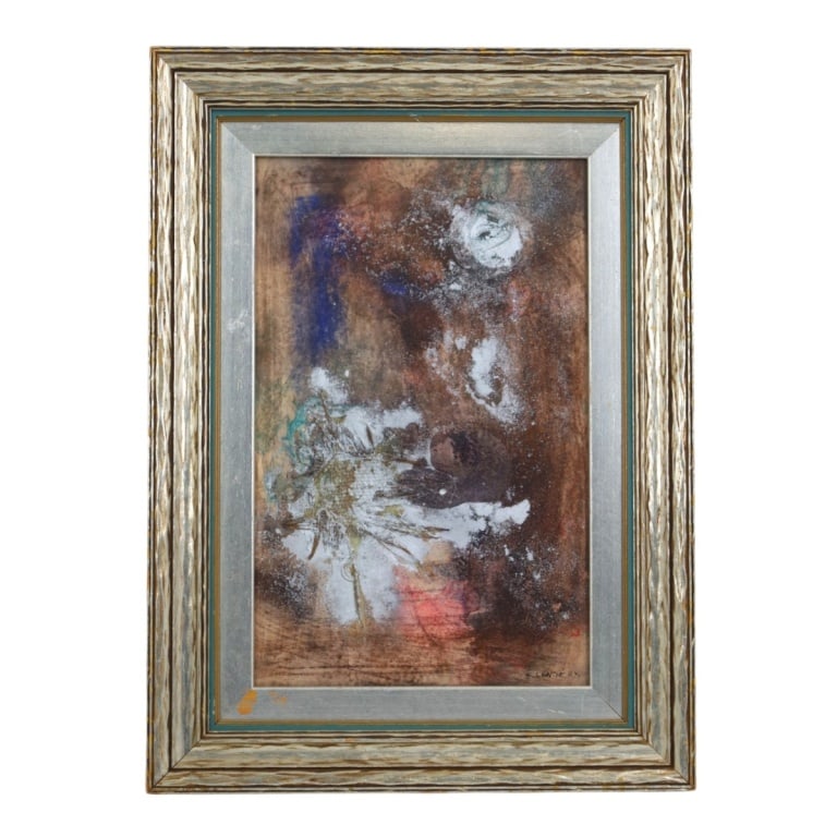 E. Longe Vintage Mixed Media, Abstract Composition (1 of 5)