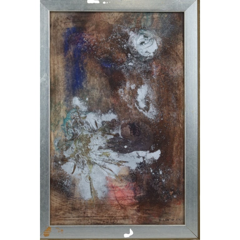 E. Longe Vintage Mixed Media, Abstract Composition - 2