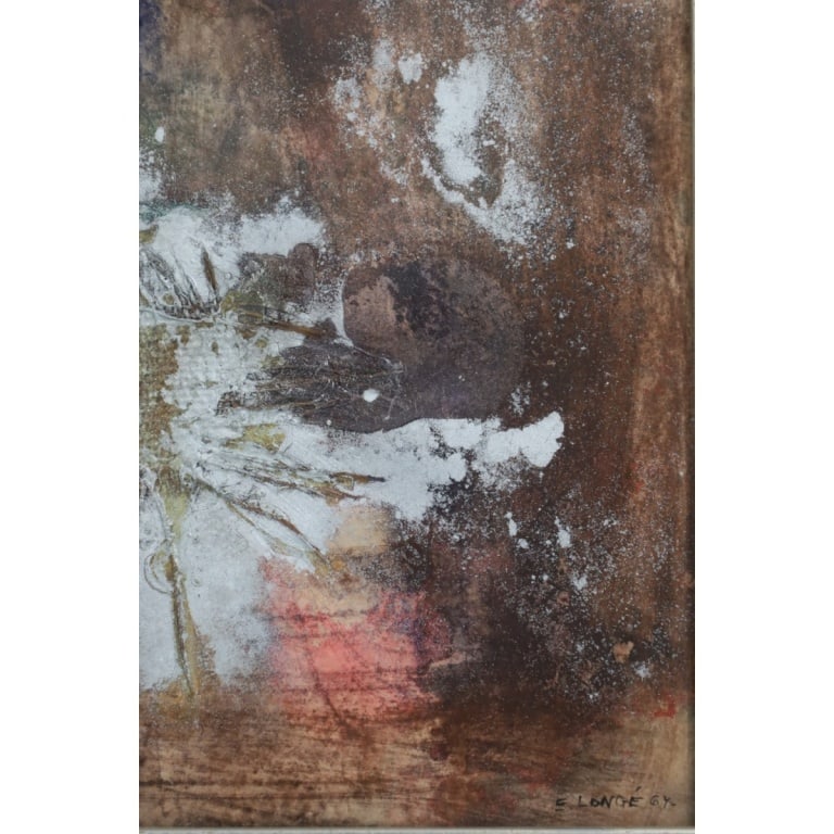E. Longe Vintage Mixed Media, Abstract Composition - 4