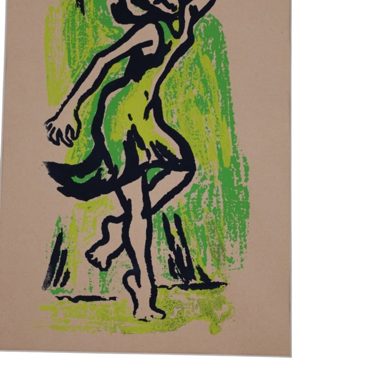 Mid Century Expressionist Lithograph "Dancer" - 4