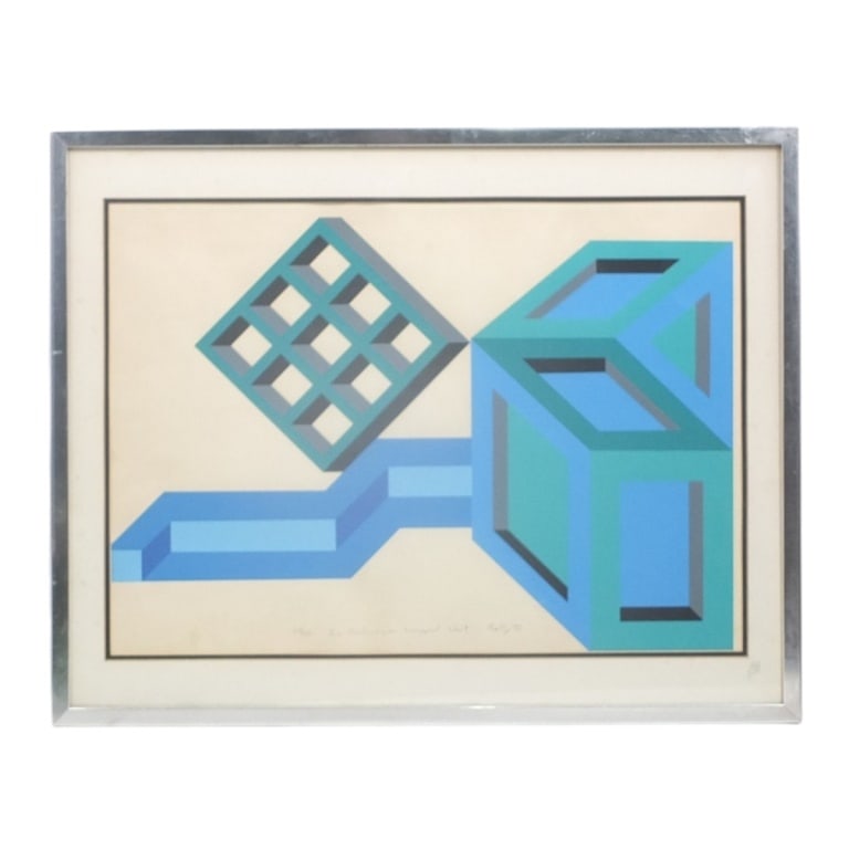 Michael Challenger 1970 Op-Art Screenprint (1 of 6)