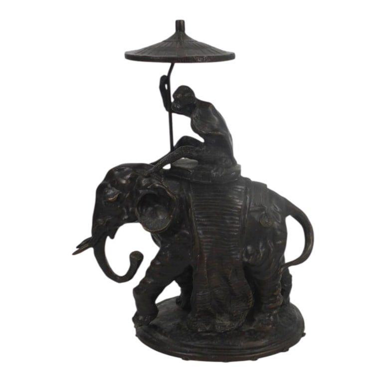 Vintage Decorative Bronze "Monkey Riding Elephant": Vintage Decorative Bronze "Monkey Riding Elephant". Possibly Maitland Smith. Unsigned. Measures 12-1/2" H x 10" W. Condition: Good condition. Estimate 50 - 100 Domestic shipping Third Party