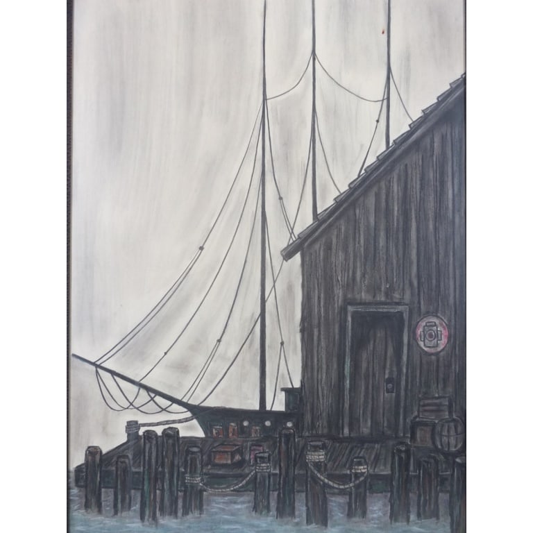 MCM Nautical Pastel on Board "Dockside" - 2