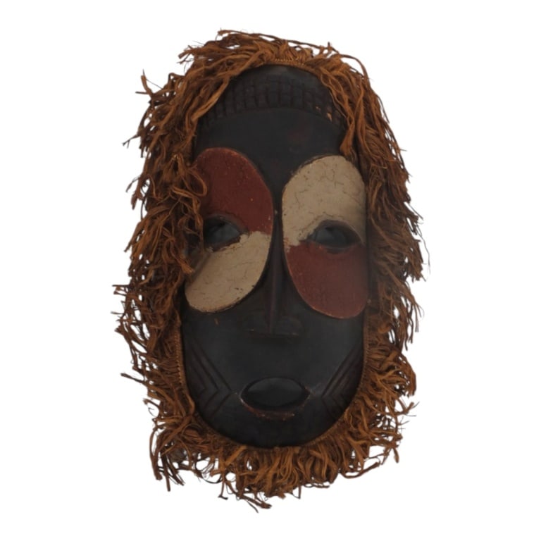 Vintage African Congo Carved Wood Mask: Vintage African Congo Carved Wood Mask. Unsigned. Measures 13" x 6". Condition: Good condition. Estimate 50 - 100 Domestic shipping Third Party