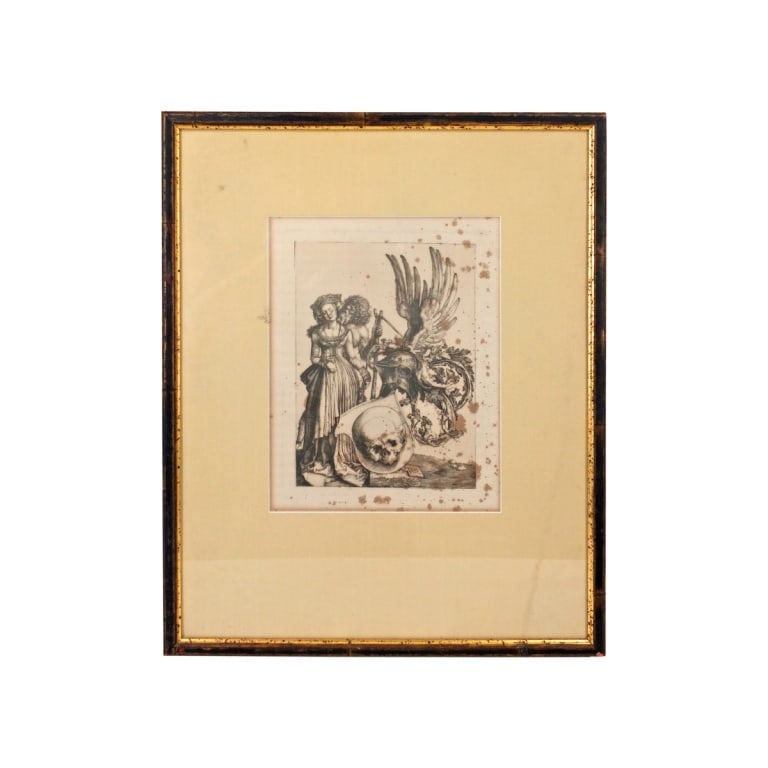 Albrecht Durer Engraving Coat of Arms with Skull (1 of 5)