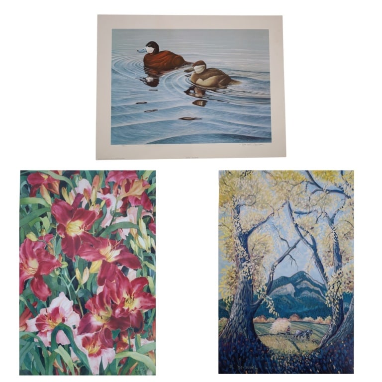 3 Vintage Signed Art Prints, Lithograph (1 of 11)