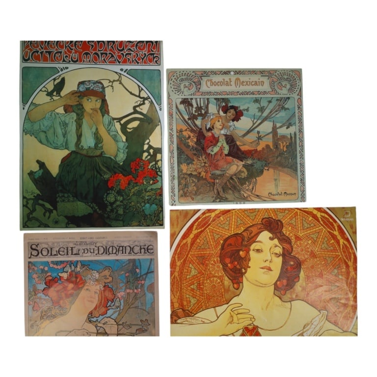 4 Vintage Art Nouveau Posters After Mucha (1 of 7)