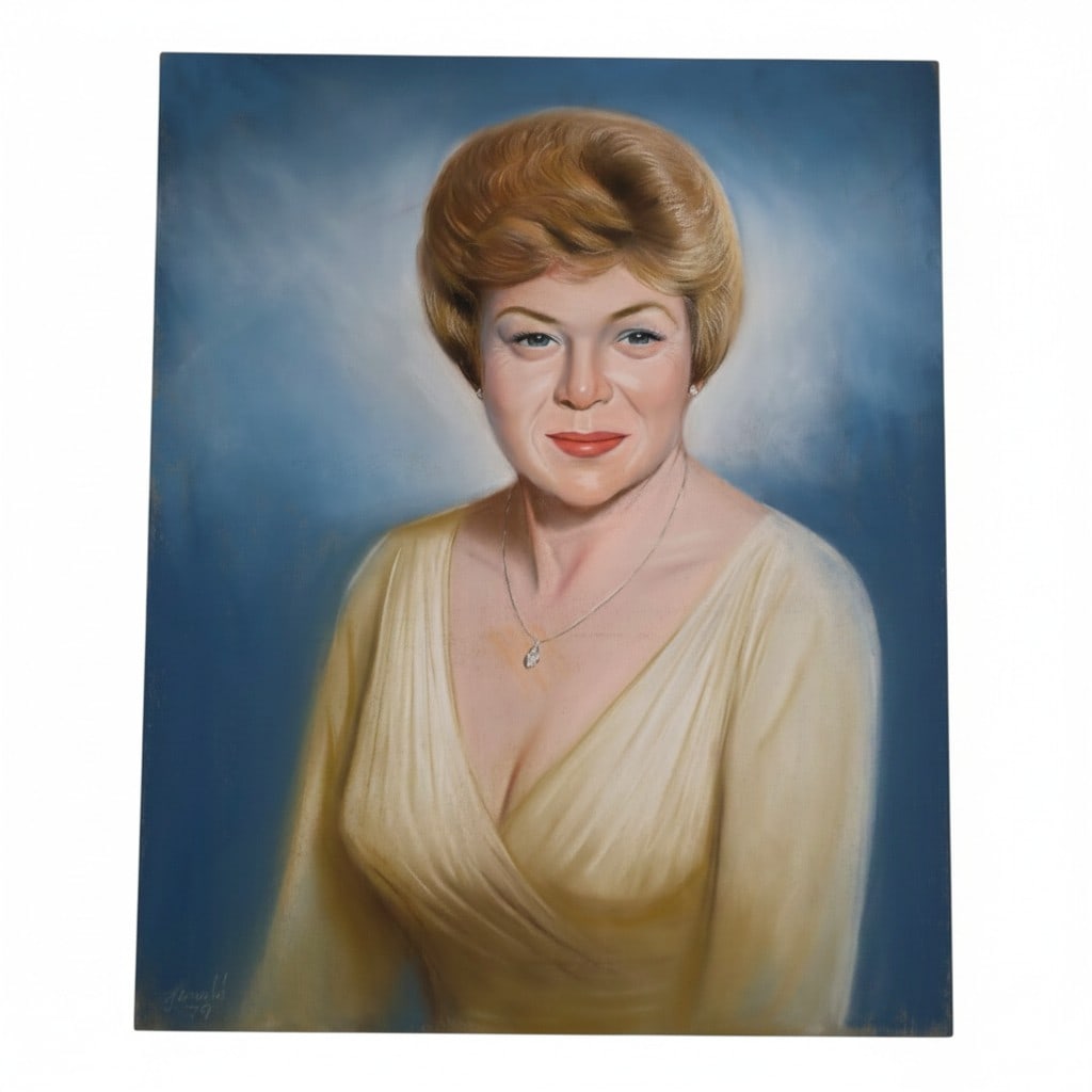 1979 Pastel "Portrait of a Woman" Signed Jerrold: Vintage Pastel on Paper "Portrait of a Woman". Signed Jerrold '79. Unframed. Measures 24" x 19-3/4". Condition: Good condition. Estimate 50 - 100 Domestic shipping Third Party