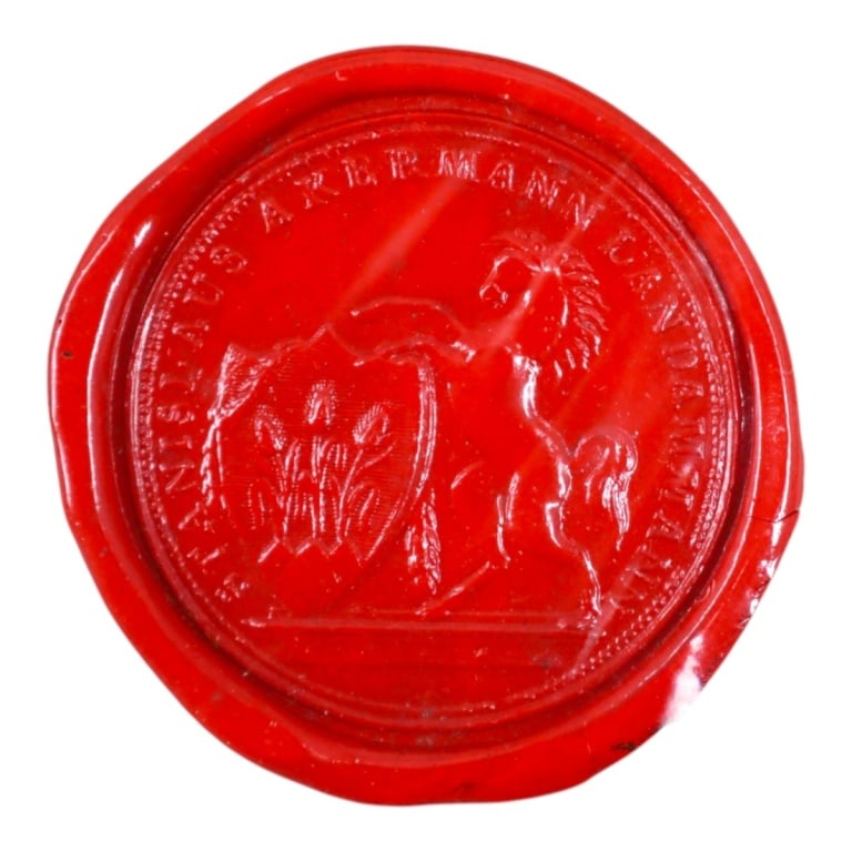 Mounted Red Wax Seal Impression - 2