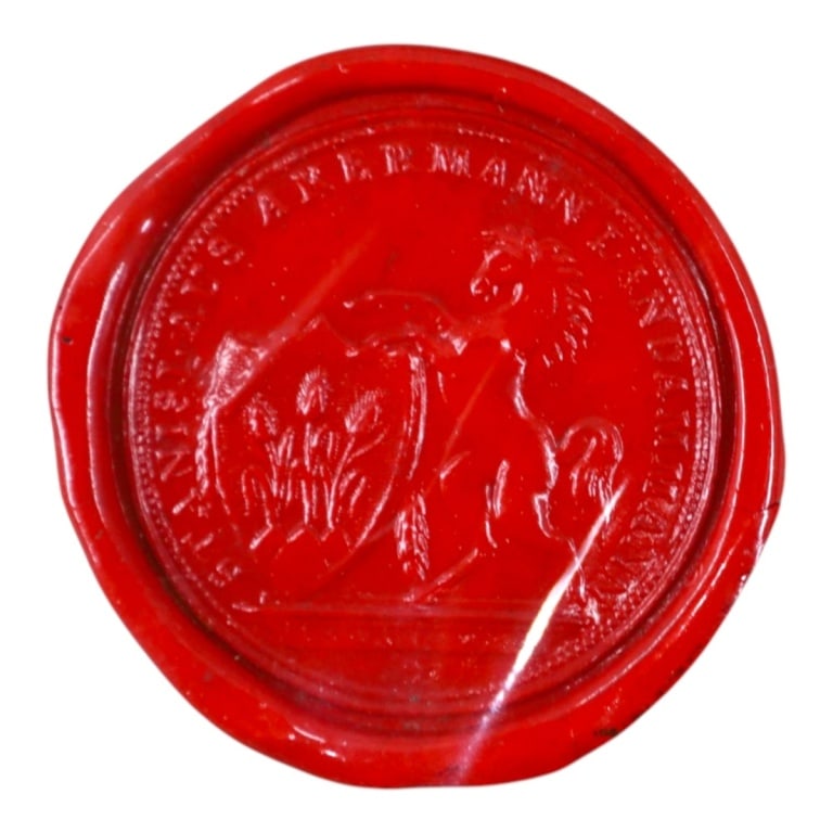 Mounted Red Wax Seal Impression - 3