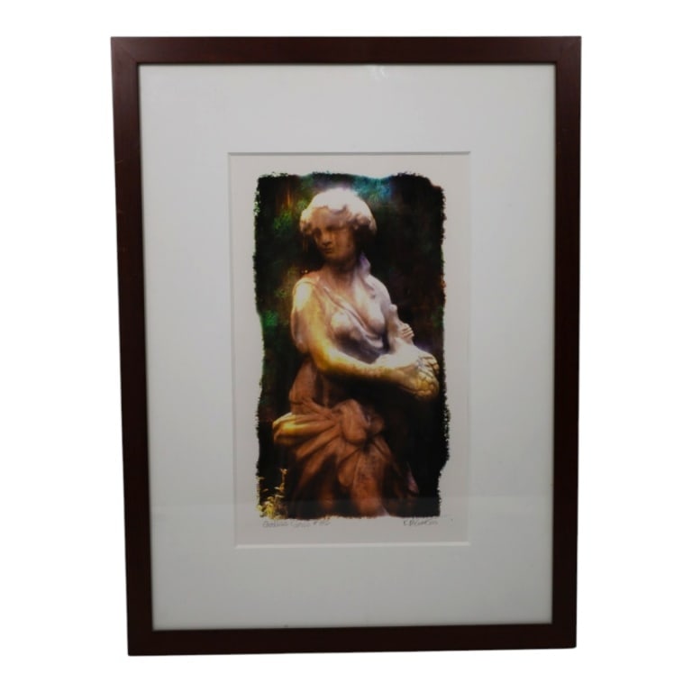 Richard Bluestein Photograph "Goddess Series" Sgnd: Richard Bluestein (Florida 20/21st C) Color Photograph "Goddess Series #152" Signed, titled, artists label verso. Framed under glass. Measures 17-1/2" x 10-1/2" (sight), frame 27-3/4" x 21-3/4". Condi