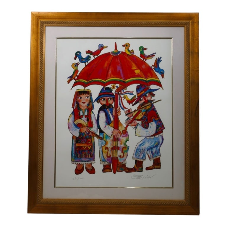 Jovan Obican Lithograph "Musical Umbrella" (1 of 4)
