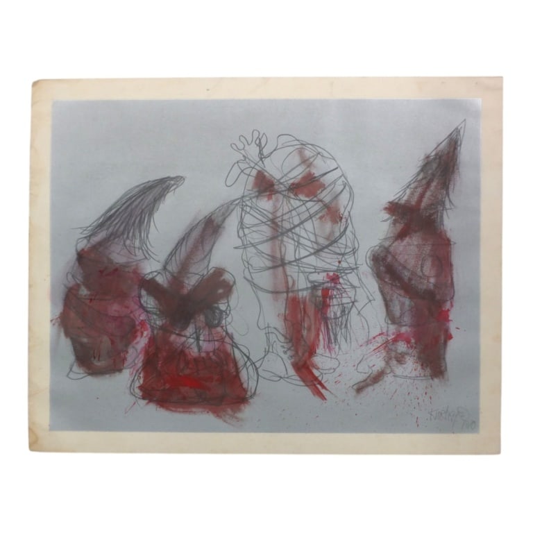 Joseph Kurhajec Color Etching "Pains of War" 1970 (1 of 3)