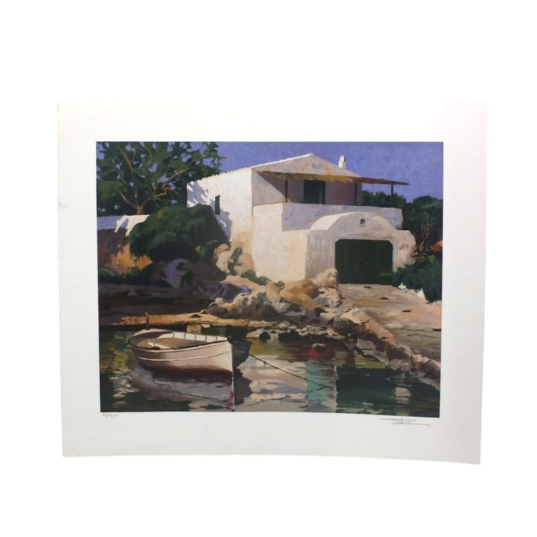 Frances Poch Romeu Serigraph Rincon de Biniacolla: Frances Poch Romeu (Spanish, 1935-2008) Serigraph "Rincon de Biniacolla". Pencil signed and numbered 163/275. Full sheet measures 23-1/2" x 27". Condition: Good condition. Estimate 60 - 120 Domestic