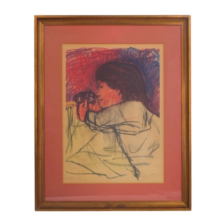 Alexander Dobkin Color Lithograph "Mother & Child": Alexander Dobkin (Italian, 1908-1975) Color Lithograph "Mother & Child". Pencil signed and inscribed "Artists Proof". Framed and presented under glass. Measures 21-3/4" x 16" (sight), frame 30-1/4" x 