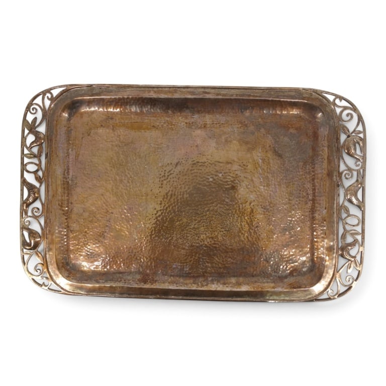 Emilia Castillo Silver Plate Hammered Tray (1 of 4)