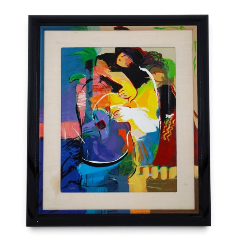 Hessam Abrishami Giclee "Melody of Love": Hessam Abrishami (Iranian, b. 1951) Giclee, "Melody of Love". Signed lower right. Measures 19-1/2" x 15-1/2" (sight), frame 28-1/2" x 24-1/2". Condition: Good condition. Estimate 300 - 500 Domestic