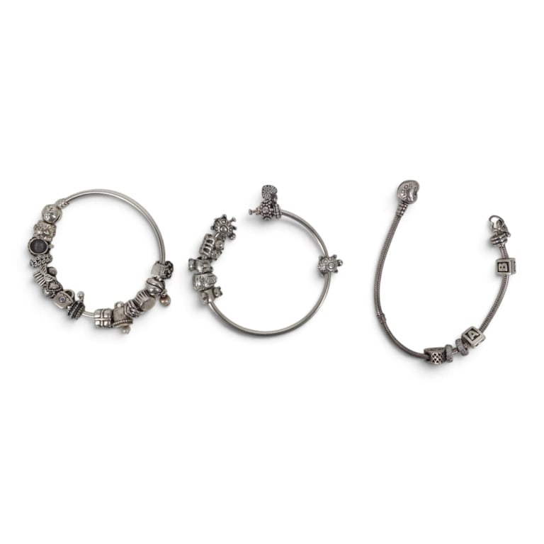 Three (3) Pandora .925 Charm Bracelets