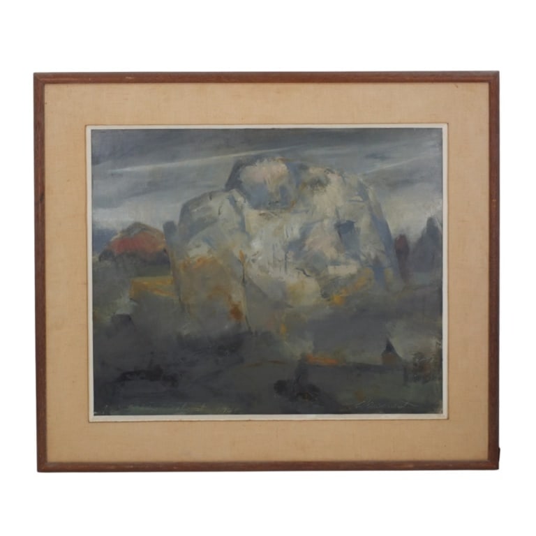 Philip Malicoat Oil on Canvas "Brittany Landscape": Philip Cecil Malicoat, American (1908 - 1981) Oil on canvas "Brittany Landscape". Signed lower right. Old Christie's Label verso. Measures 20" x 24", frame measures 27-1/4" x 31-1/2". Condition: Good