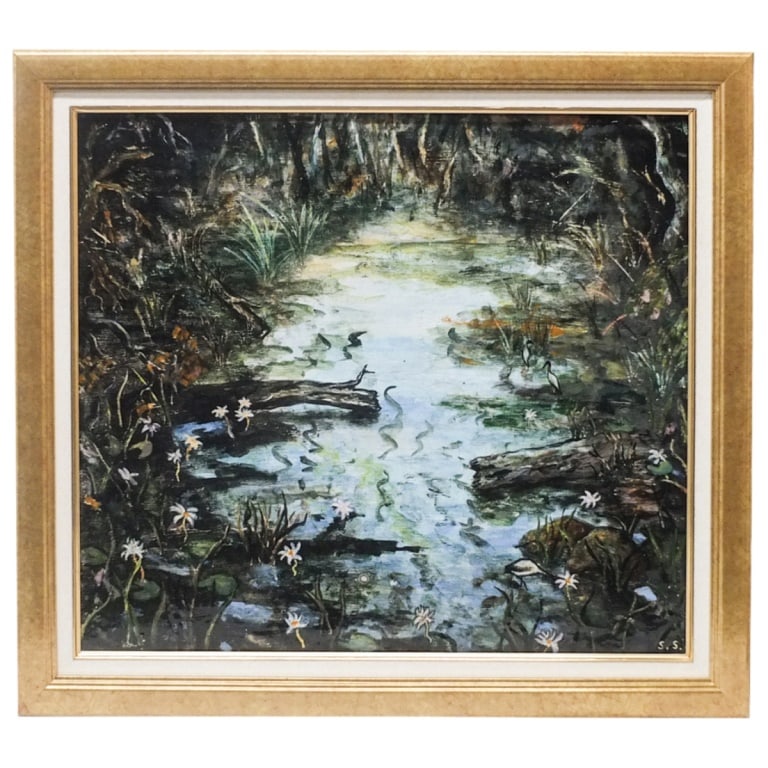 Antique Continental School Oil on Copper Panel: Antique Continental School Oil on Copper Panel "Marshland Scene" Signed S.S. Lower Right. Measures 18-1/2" x 20-1/2". Frame measures 22-3/4" x 24-7/8". Condition: Good condition. Estimate 200 - 400
