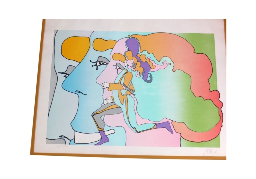 Peter Max Lithograph "Three Lords and Runner" - 2
