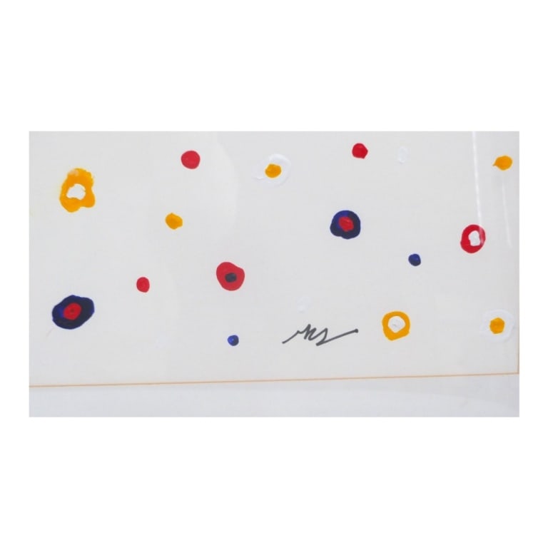 Signed Contemporary Acrylic/Cardboard "Dots" - 2
