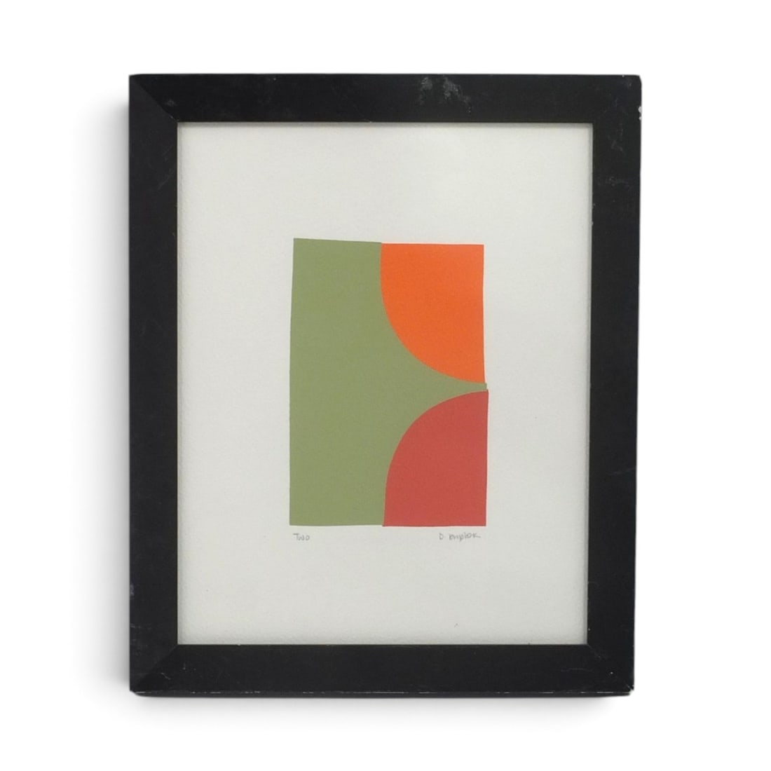 Denise Duplock Geometric Serigraph "One": Denise Duplock Geometric Serigraph "One". Pencil signed and titled. Measures 9-1/2" x 7-1/2" (sight), frame 11-1/4" x 9-1/4" Condition: Light moisture stain. Estimate 40 - 80 Domestic shipping Third P