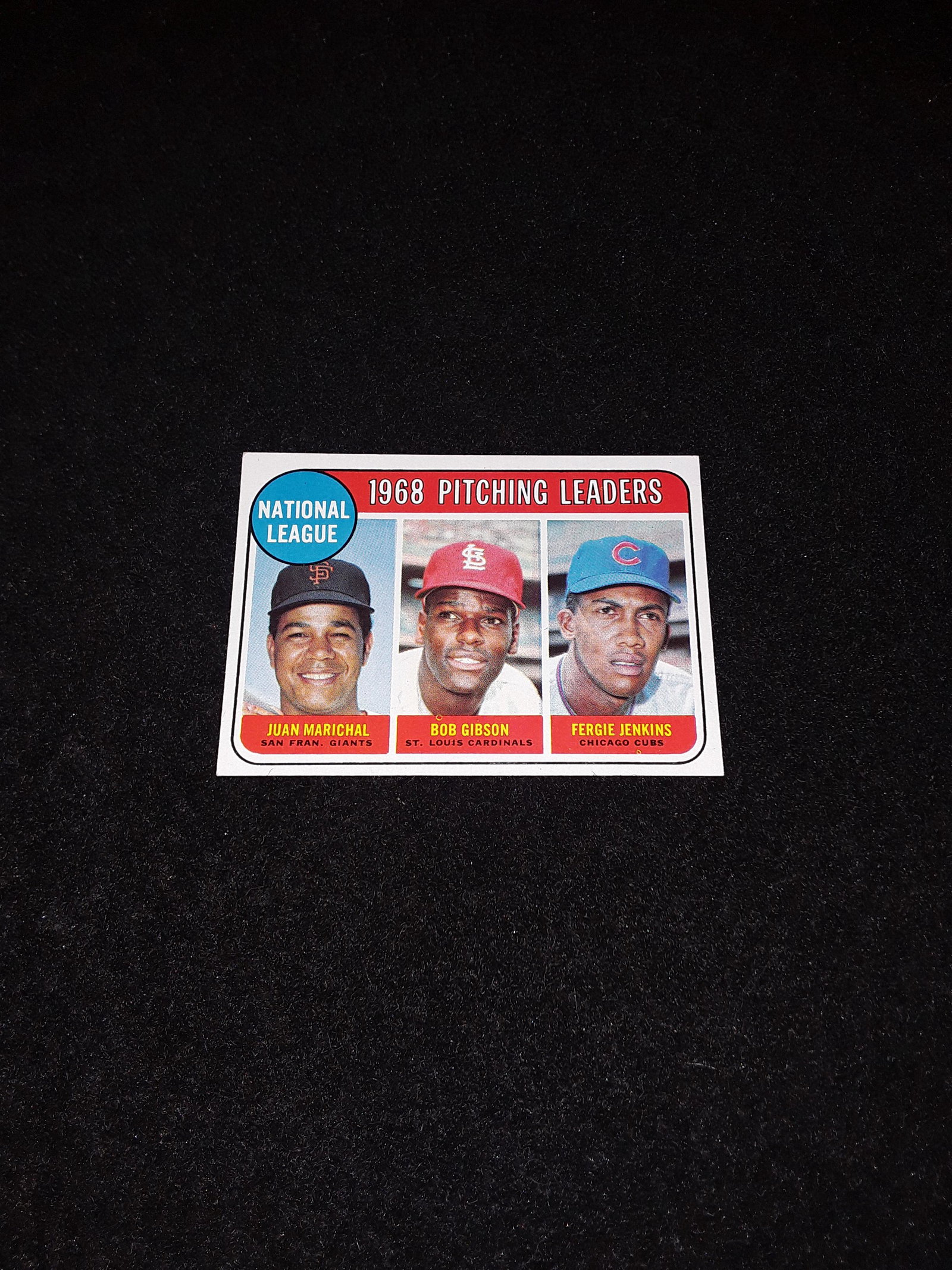 1969 Topps Pitching Leaders: Gibson/Jenkins/Marichal