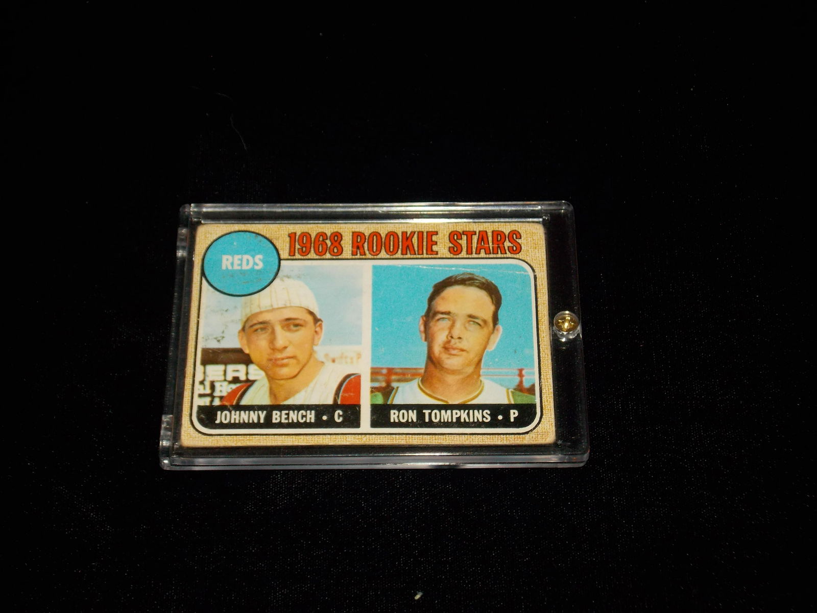 1968 Topps, Rookie Stars, JOHNNY BENCH, Ron Tompkins (1 of 1)