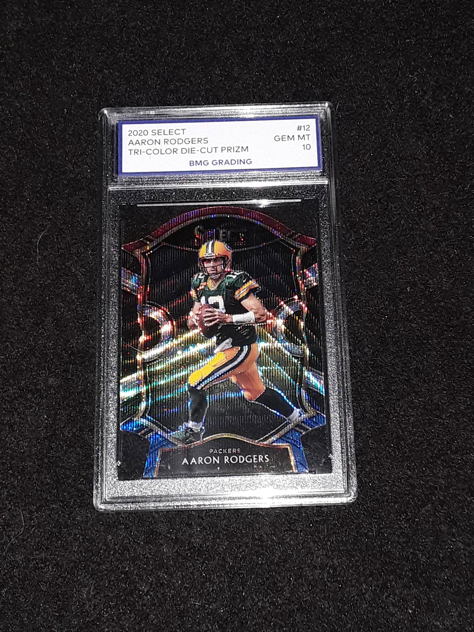 AARON RODGERS, 2020 Select, TRI COLOR DIE-CUT PRIZM, GEM MT 10 (1 of 1)