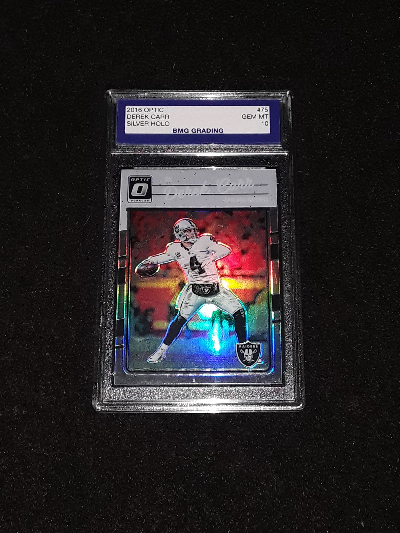 DEREK CARR, 2016 Optic, Silver Holo, GEM MT 10 (1 of 1)