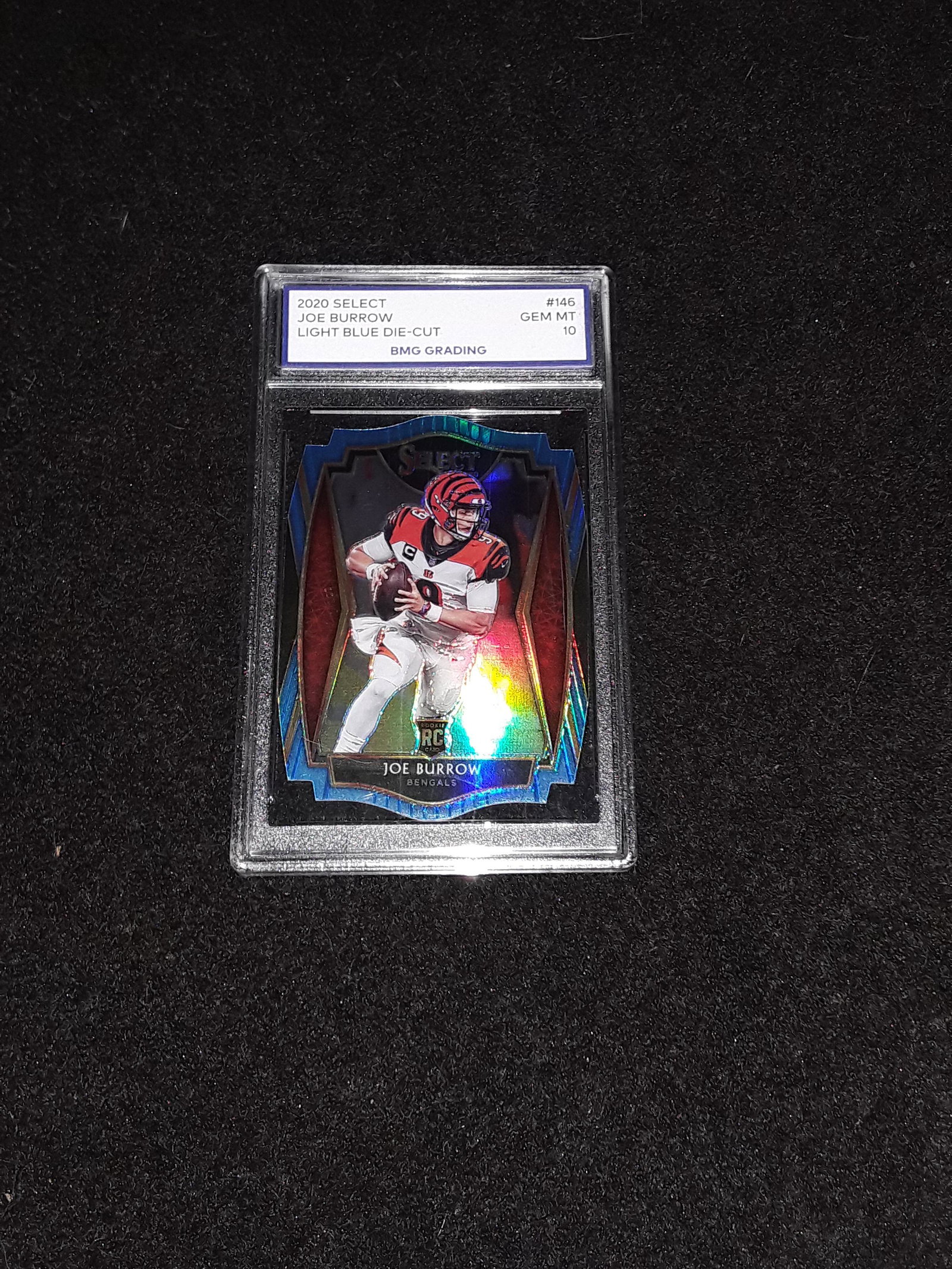 JOE BURROW, 2020 Select, LIGHT BLUE Die-Cut, GEM MT 10 (1 of 1)