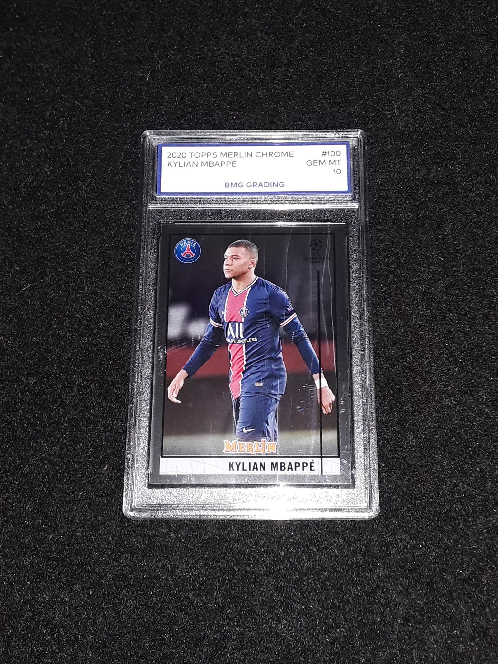 KYLIAN MBAPPE, 2020 Topps Merlin Chrome, GEM MT 10, Soccer (1 of 1)
