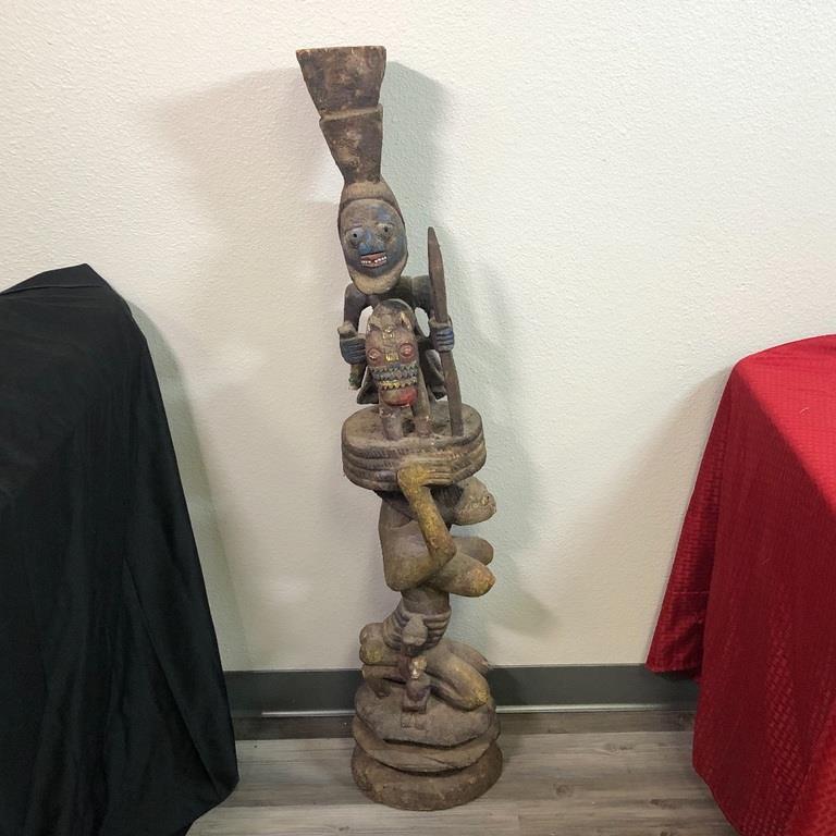 NIGERIA HOUSE POST YORUBA TRIBE 50 Inches (1 of 6)