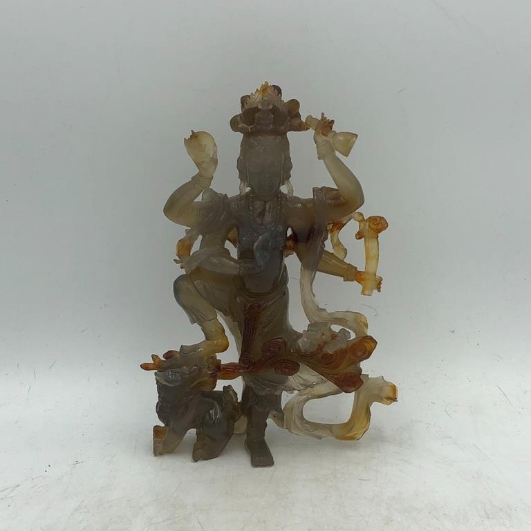 CARVED JADE HINDU VISHNU STATUE (1 of 5)