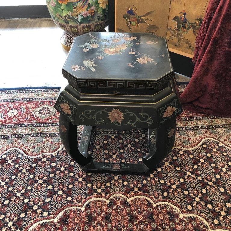 ENAMELED LACQUER ASIAN TABLE: ENAMELED LACQUER ASIAN TABLE