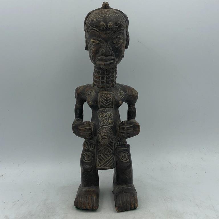 WOOD AFRICAN CARVED STATUE (1 of 5)