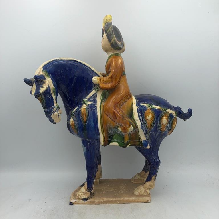 CERAMIC ASIAN HORSE RIDER STATUE (1 of 5)