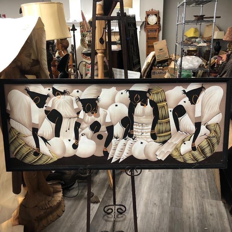 ORIGINAL AFRICAN PAINTING 50 x21 (1 of 4)