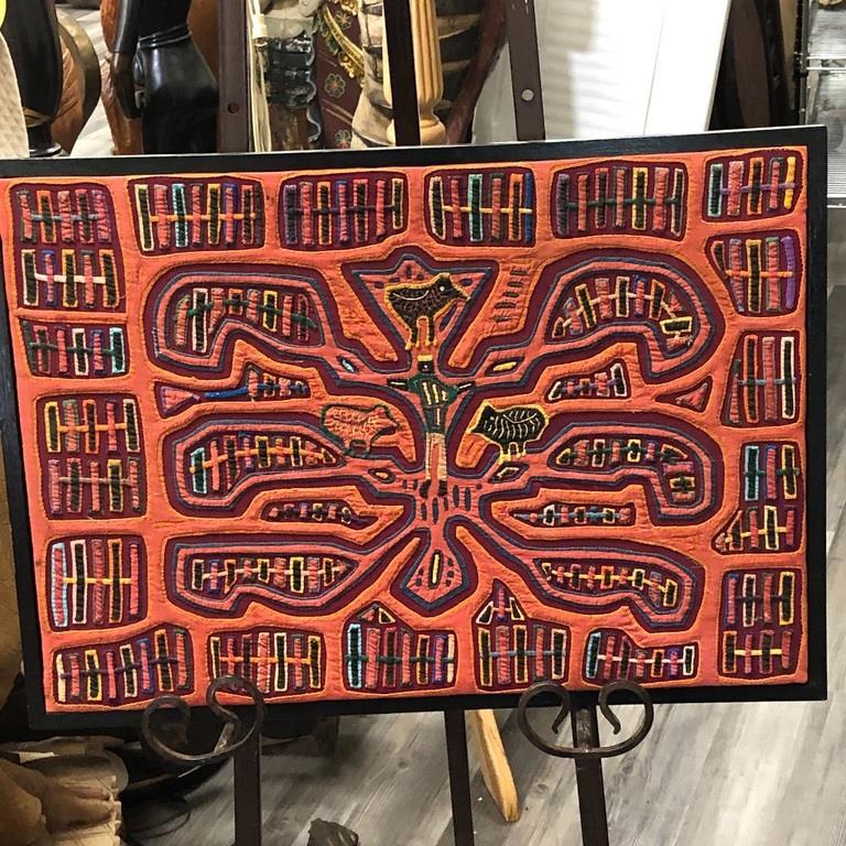 ABORIGINAL TEXTILE ART 22.5"x16": NEEDLE POINT