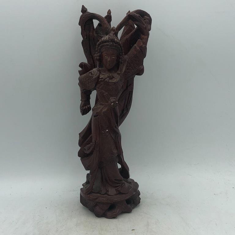 WOODEN ASIAN STATUE 12 Inches (1 of 5)