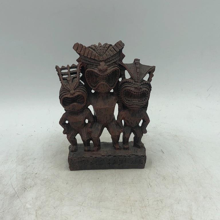 WOODEN THREE AFRICAN FIGURES (1 of 3)