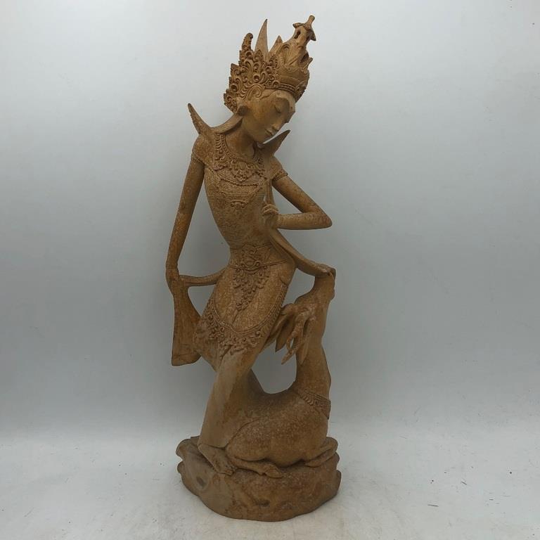 HINDU RELIGIOUS FIGURE WITH DEER 18" (1 of 3)