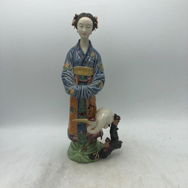 ASIAN CERAMIC FIGURINE DAMAGED (1 of 4)