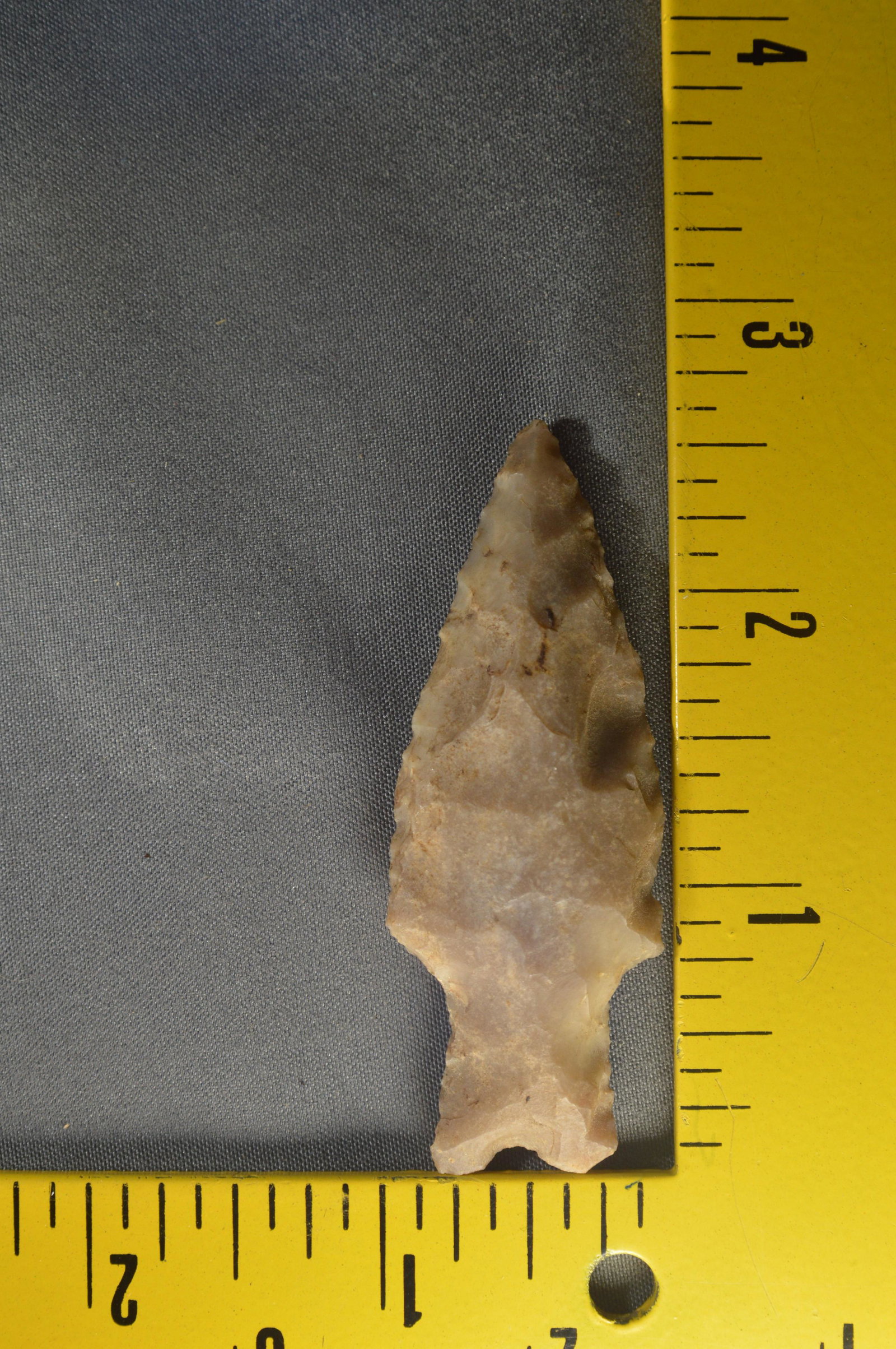 2 9/16" Pedernales. Ex; Museum Collection.: 2 9/16" Pedernales Found in Texas. 15/16" Wide. Ex: Ben Winchester Collection.